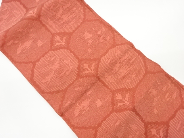 リサイクル　本場筑前博多多角形に抽象動物模様織出し名古屋帯